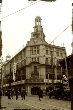 上海 泛黄黑白 老照片