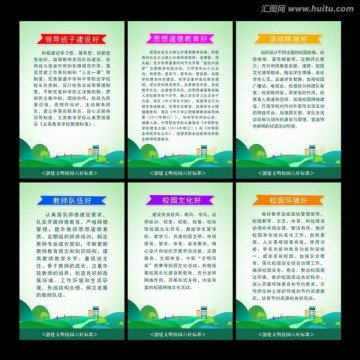 創(chuàng)建文明校園六好標準展板