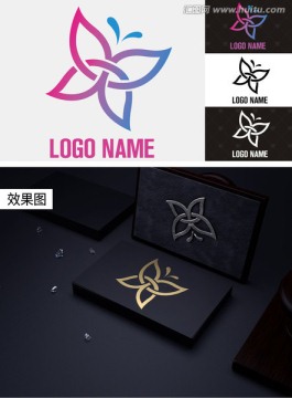 蝴蝶美妆服装logo商标设计