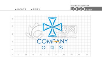 四叶风车logo标志