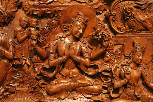 佛教木雕背景