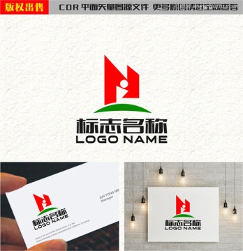 字母建筑地产logo