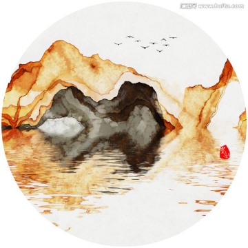 新中式抽象意境水墨裝飾畫(huà)