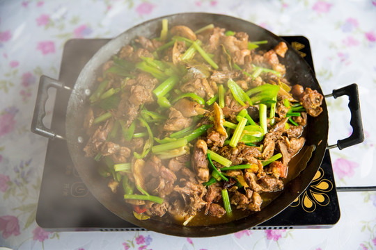 广西桂林美食 风味菜子姜焖鸭