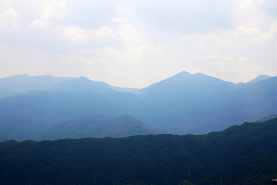 群山起伏 黄山石门峡