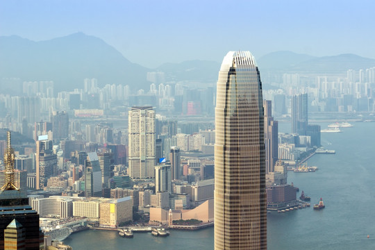 香港城市的摩天大楼