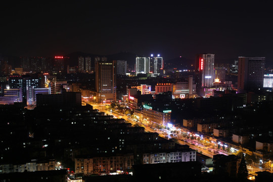 淮南夜景 俯瞰城市