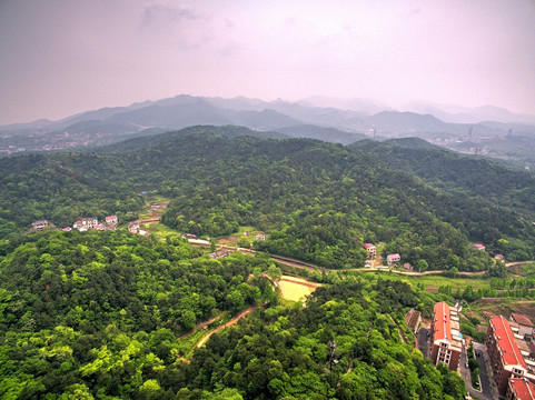 浙江兰溪大云山景区航拍