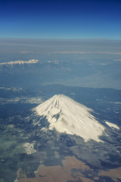 日本富士山鸟瞰图