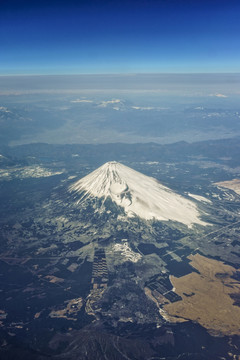 日本富士山鸟瞰图