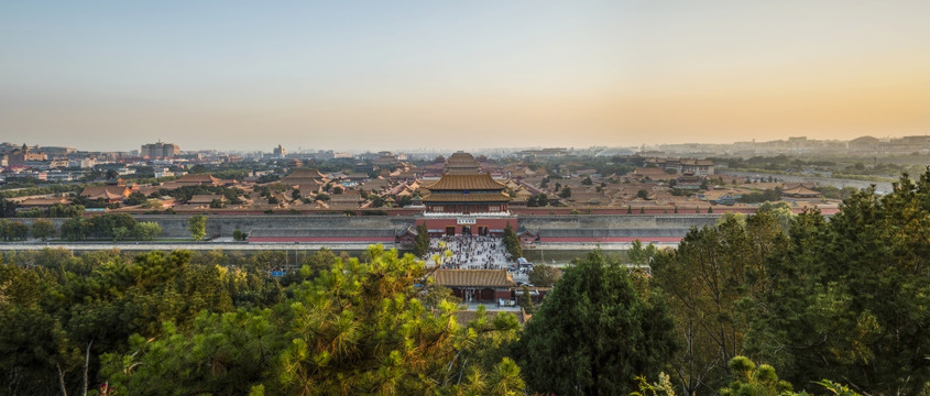 全景的紫禁城，北京，中国