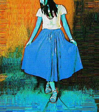 油畫 少女