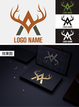 LOGO創(chuàng)意雄鹿標(biāo)志男鞋服裝包