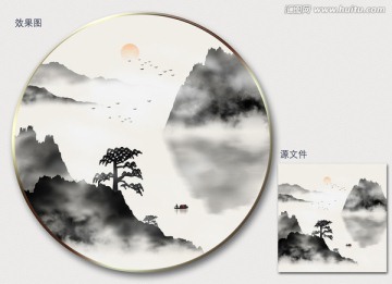 新中式水墨禪意裝飾畫