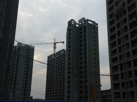 建设中楼盘楼房 建筑工地