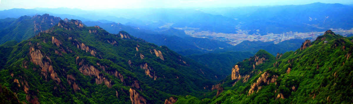 老君山油画效果