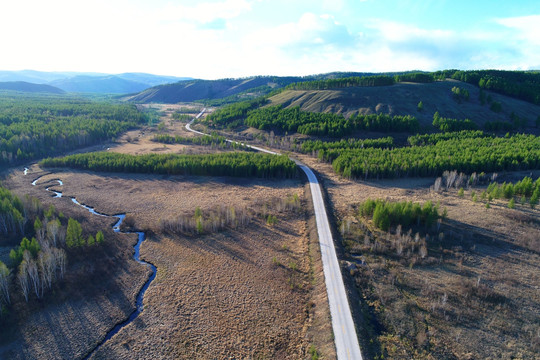 森林公路 航拍