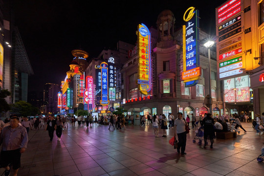 上海南京路夜景 高清大画幅