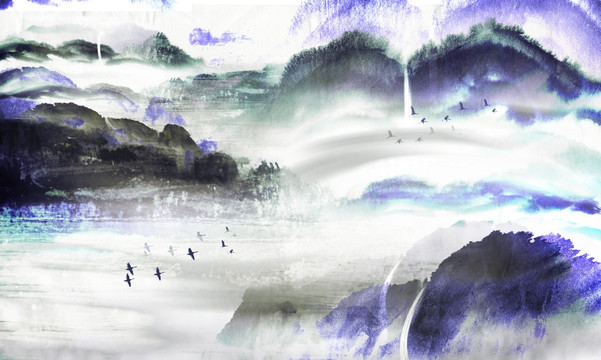 水墨山水 青綠仿古 合層