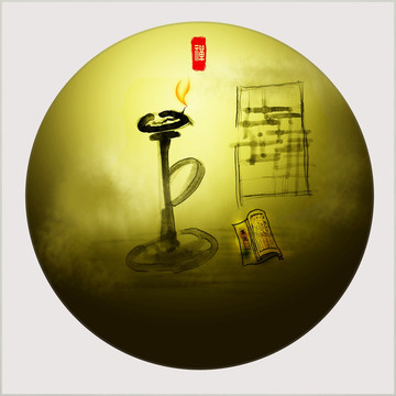 小品畫 禪 手繪 合層