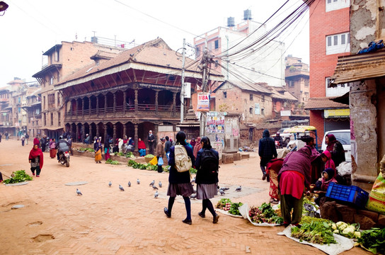 尼泊尔巴德岗街景