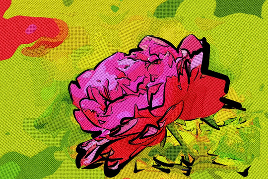 牡丹 油畫