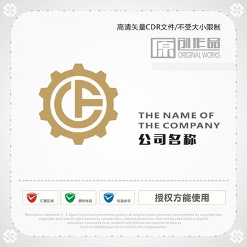 字母CF齿轮商标