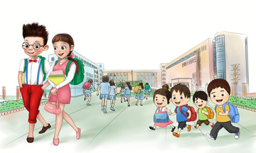 學校商業(yè)插畫