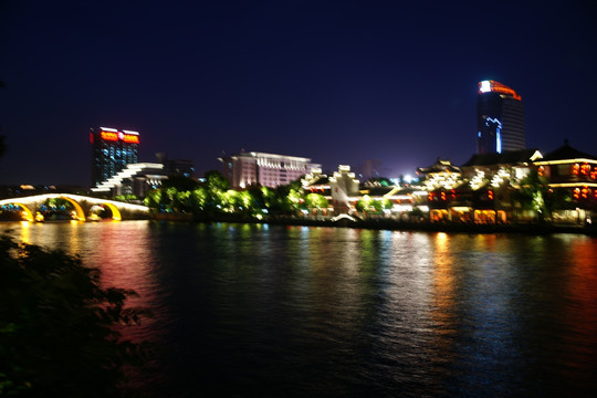 京杭大运河杭州段夜景