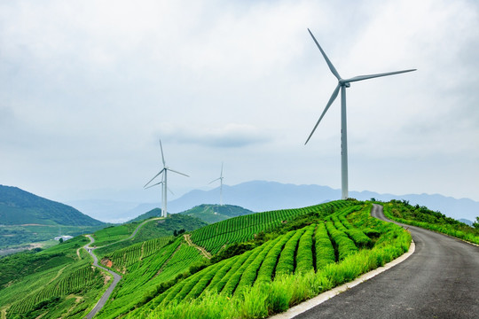 风车公路 新能源 风力发电