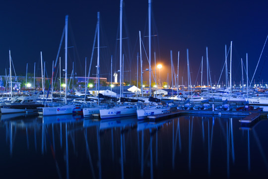 帆船码头 青岛夜景