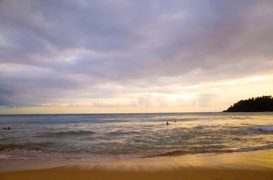 斯里兰卡美瑞莎海滩 落日