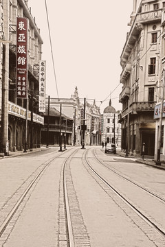 老上海南京路街景