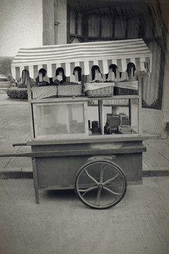 老上海 老上海街景 推车