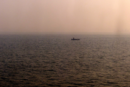 高清TIF格式夕阳大海扁舟