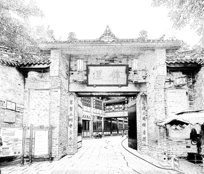 錦里古鎮(zhèn) 四川古鎮(zhèn)線描