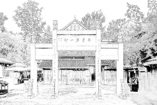 錦里古鎮(zhèn) 四川古鎮(zhèn)線描