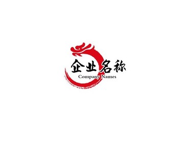 龙头logo 毛笔刷logo