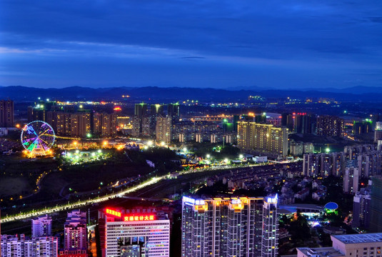 南宁城市夜景 凤岭商务区