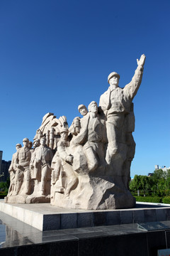 铁人纪念馆 雕塑 石油开采