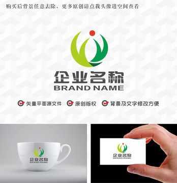 VY字母YVlogo绿色环保