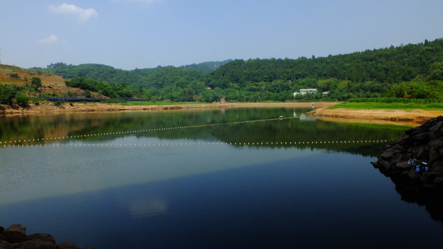 三岔湖 湖光山色 鱼网