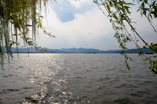 夕阳 西湖风景 杭州旅游 杭