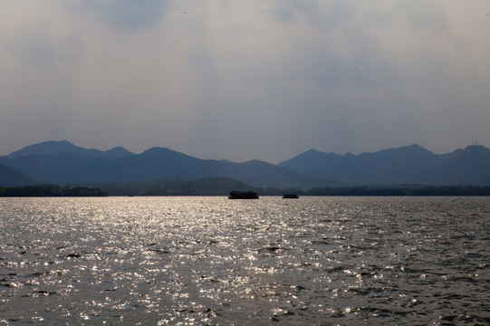 夕阳 西湖风景 杭州旅游 杭