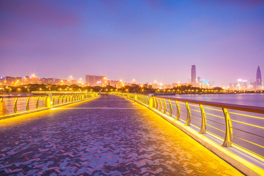 深圳湾观海栈桥夜景