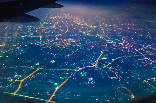 航拍 城市夜景