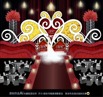 歐式紅色主題婚禮 紅金撞色婚禮
