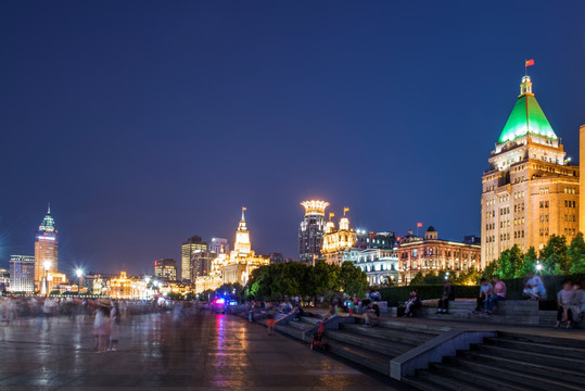 外滩欧式老建筑夜景 上海夜景