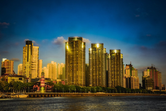 浦东 东方明珠 外滩 夜景