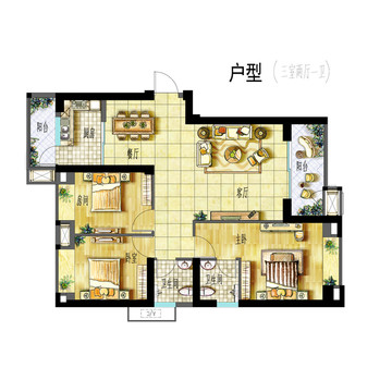 彩色平面高端戶型圖
